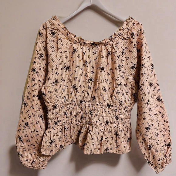 Madewell Sophia Top in Bouquet Floral Sold Out Scooped Ruffle Neckline SZ S NWT - Picture 3 of 5